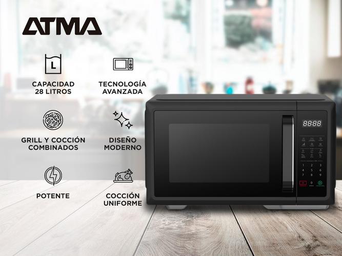 Microondas Atma 28 litros Digital Con Grill MATDGB28UAP color negro - 1