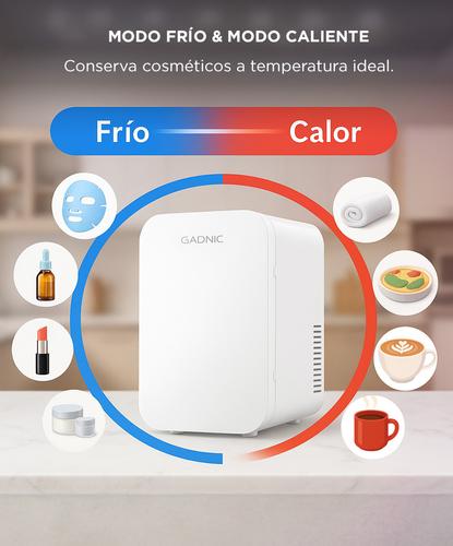 Mini Heladera Para Cosmeticos Make Up Hogar Gadnic 6L Frío Calor  - 2