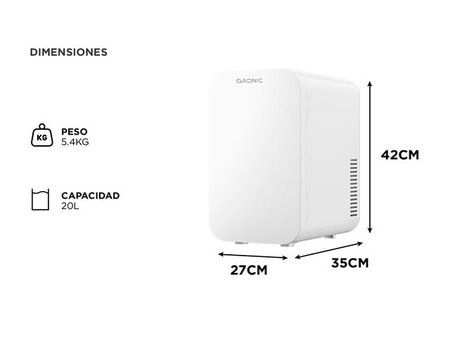 Mini Heladera Portátil Gadnic 20L Frío Calor Para Cosmeticos  y Hogar - 5