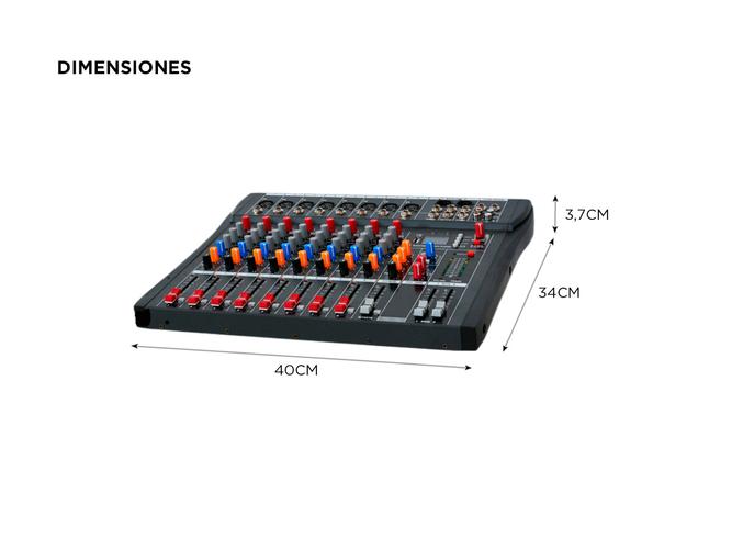 Consola de DJ Gadnic Mezcladora de 8 Vías - 4