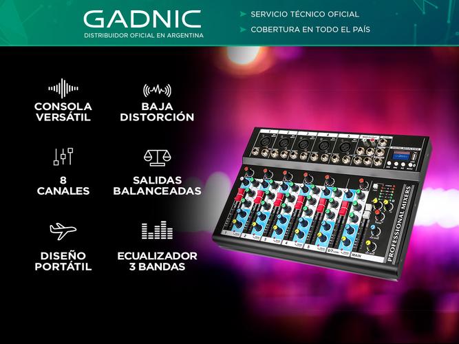 Consola de DJ Gadnic Mezcladora de 7 Vías - 1