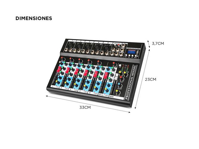 Consola de DJ Gadnic Mezcladora de 7 Vías - 4