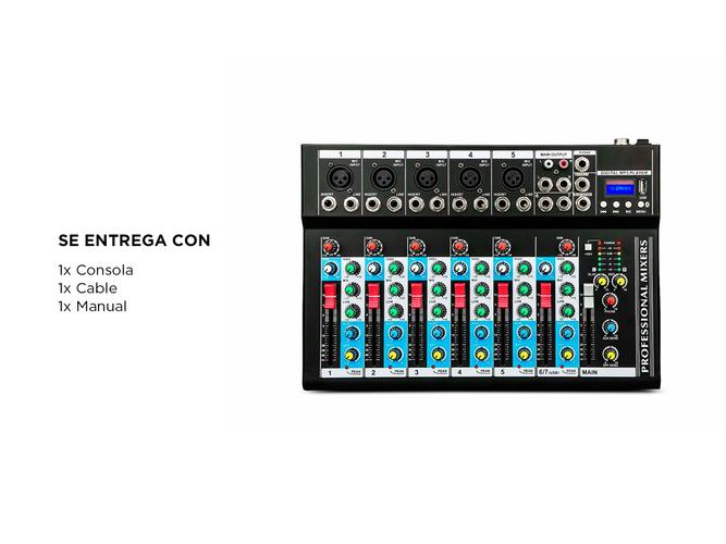 Consola de DJ Gadnic Mezcladora de 7 Vías - 5