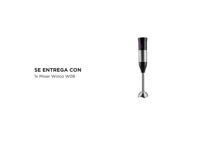 Minipimer Batidora De Mano Mixer Licuadora Winco W08 acero - 5