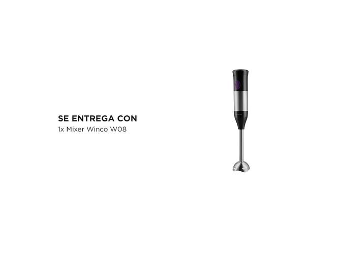 Batidora De Mano Mixer Minipimer Licuadora Winco W08 acero - 5
