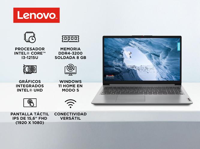 Notebook Lenovo - Ideapad 1i Intel i3-1215U 8GB 256GB SSD 156 FHD Touch Screen Win 11 - 1