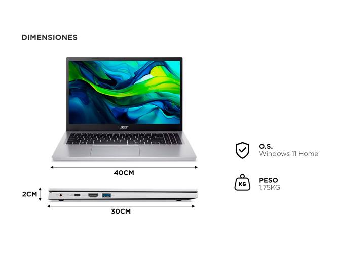 Notebook Acer Aspire Go 15 Slim Intel Core i3-N305 8GB 128GB 15 FHD IPS Win 11 - 5