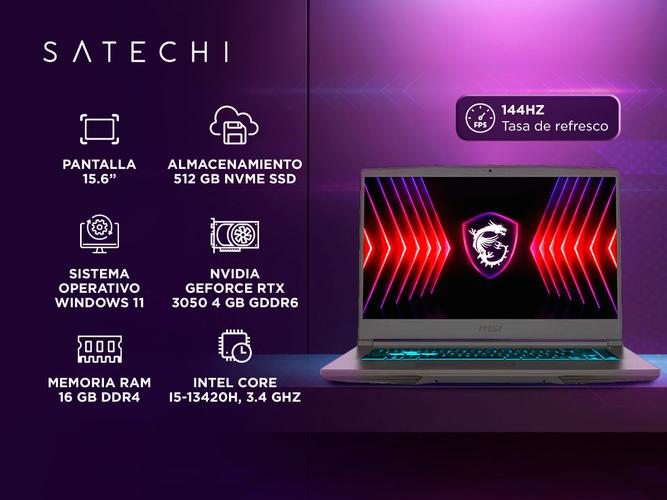 Notebook Gamer MSI Thin B13UC-1000 156 Intel Core i5-13420H RTX 3050 4 GB - 1