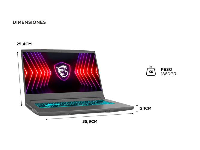 Notebook Gamer MSI Thin B13UC-1000 156 Intel Core i5-13420H RTX 3050 4 GB - 5