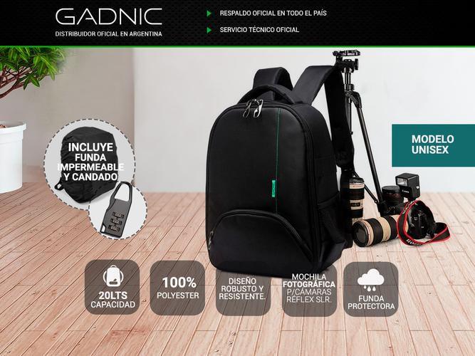 Mochila Fotografía Pro Gadnic 20L c/candado y funda - 1