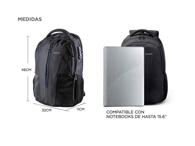 Mochila Gadnic Antirrobo Impermeable Para Notebook 15.6 - 6