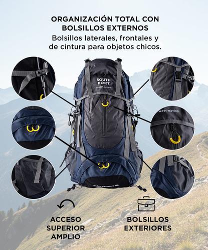 Mochila de Mochilero South Port By Gadnic 70Lt Ideal Camping Trekking Super Resistente - 3