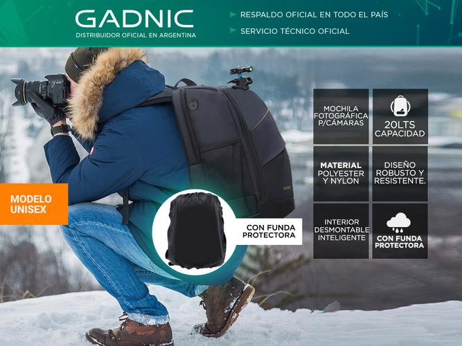 Mochila Fotografica Gadnic Profesional + Covertor Lluvia - 1