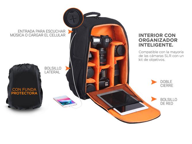 Mochila Fotografica Gadnic Profesional + Covertor Lluvia - 2