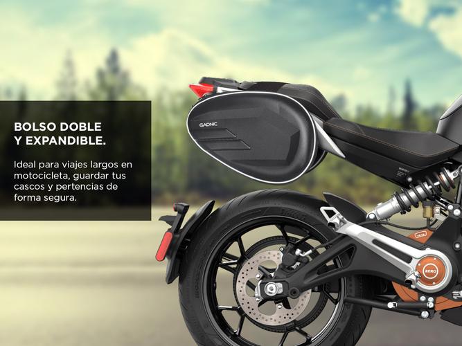 Bolso Doble Para Sillin de Moto Lateral Gadnic Impermeable  - 2