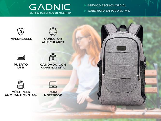 Mochila Antirrobo Gadnic M126B Impermeable Para Notebook - 1