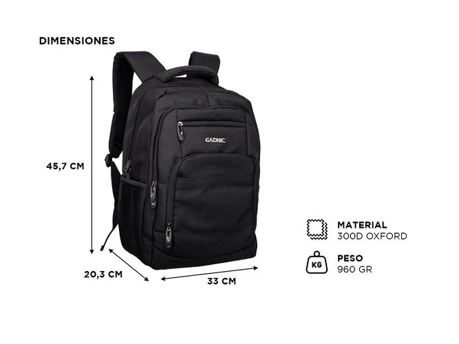 Mochila Impermeable Gadnic Portanotebook y Cierre Antirrobo  - 4