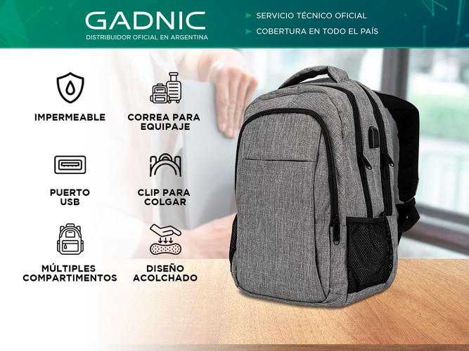 Mochila Resistente al Agua Gadnic MRE1282 Puerto USB Notebook - 1