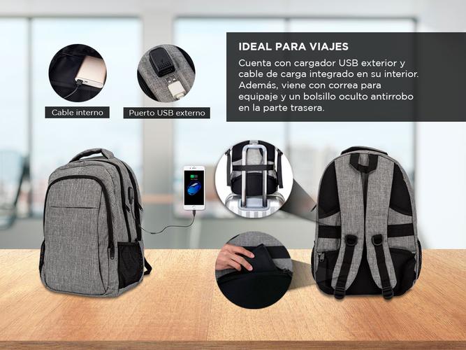 Mochila Resistente al Agua Gadnic MRE1282 Puerto USB Notebook - 2