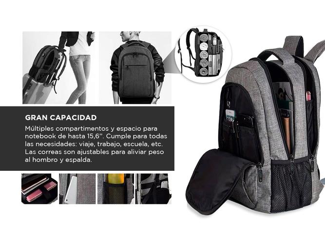 Mochila Resistente al Agua Gadnic MRE1282 Puerto USB Notebook - 3