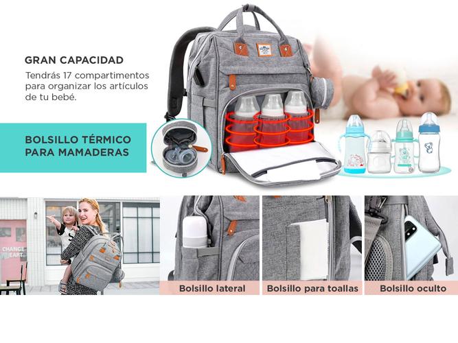 Mochila Maternal South Port Plegable Con Cambiador Cuna Portátil  - 2