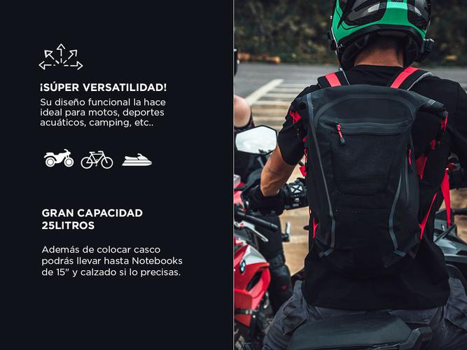 Mochila Para Moto Gadnic MPB-B25 Impermeable 25 Litros - 2
