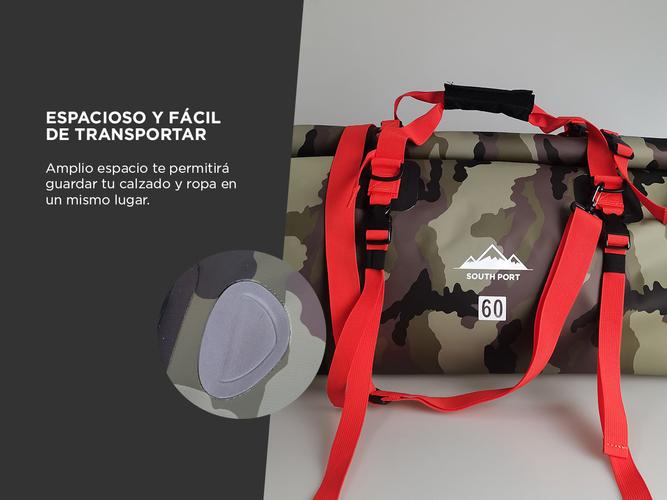 Bolso Estanco South Port Impermeable 60L Ideal Moto Deportes Acuáticos Camping - 4
