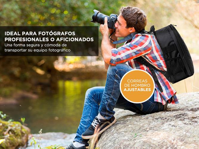 Mochila Para Cámara Fotográfica Gadnic MCAM164 Impermeable Con Divisiones  - 2
