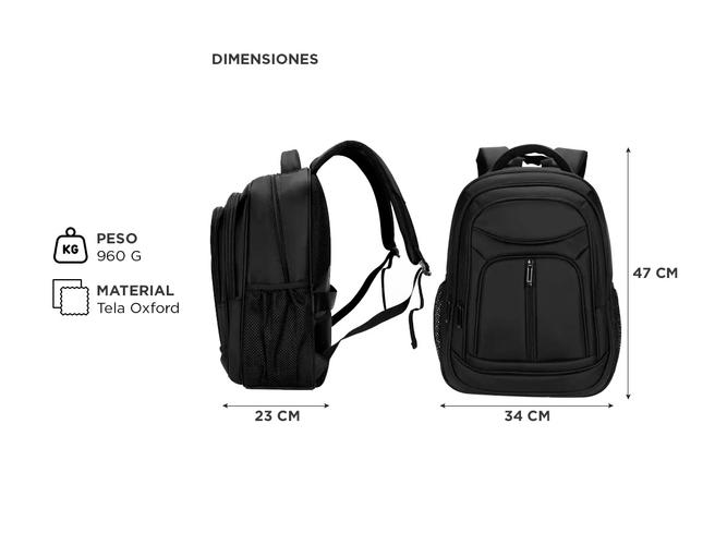 Mochila South Port Porta Notebook Urbana Negra - 3