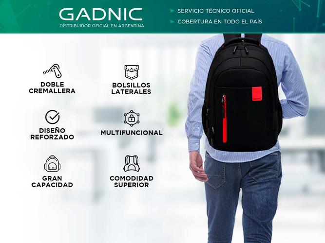 Mochila Gadnic Negro Reforzada Extra Grande - 1