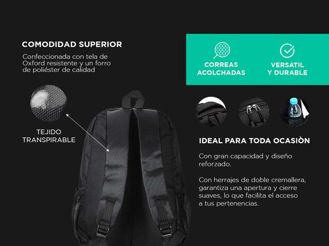 Mochila Gadnic Negro Reforzada Extra Grande - 2