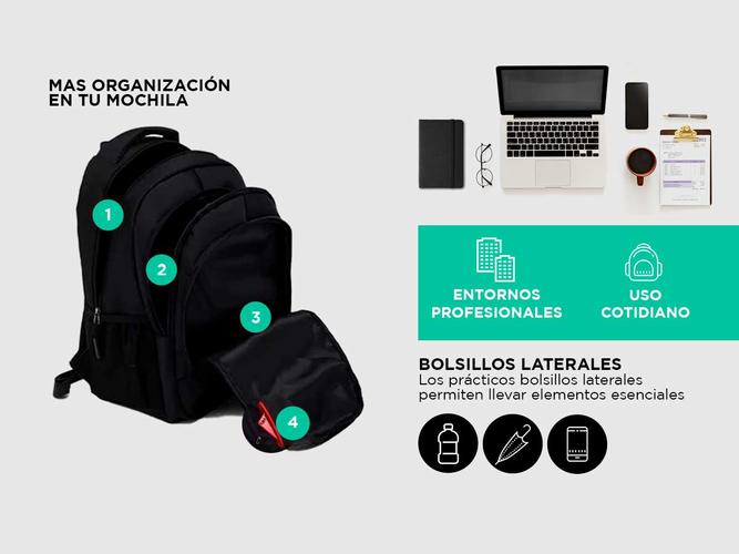 Mochila Gadnic Negro Reforzada Extra Grande - 3