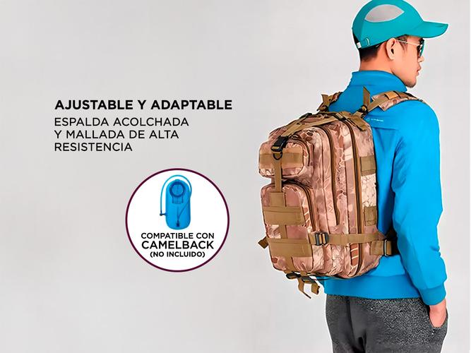 Mochila Táctica Gadnic 25Lts Militar Mochilero Compatible Camelback Compartimentos Varios - 2
