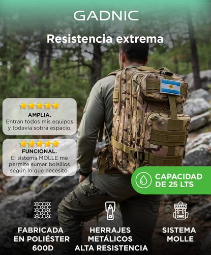 Mochila Táctica Gadnic 25Lts Militar Mochilero Compatible Camelback Compartimentos Varios - 1