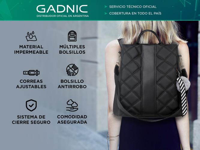 Mochila Bolso Negro Gadnic Antirrobo - 1