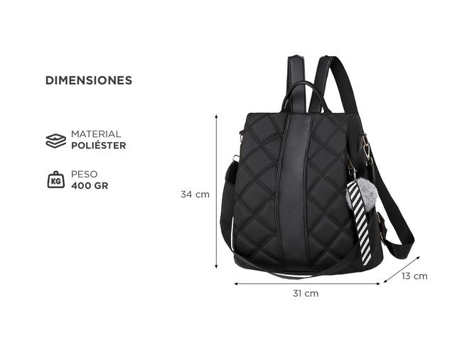 Mochila Bolso Negro Gadnic Antirrobo - 3