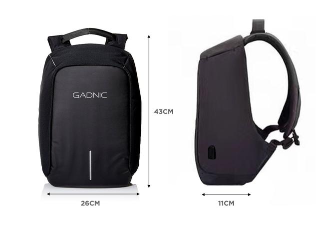 Mochila Antirrobo Gadnic 35 Litros Porta Notebook Tela Anti Cortes Puerto USB - 6