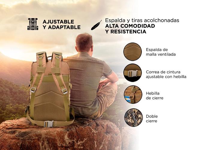 Mochila Táctica Gadnic 40Lts Militar Porta Notebook Compartimentos Varios - 2