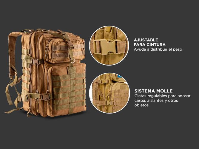 Mochila Táctica Gadnic 40Lts Militar Porta Notebook Compartimentos Varios - 4