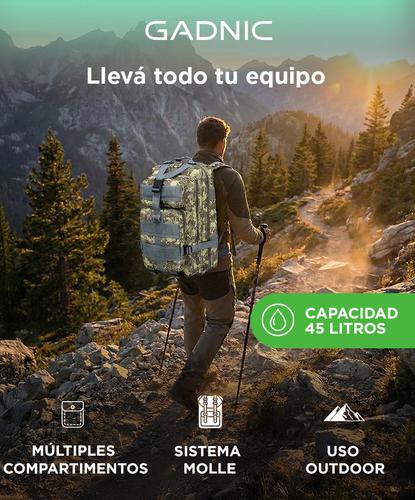 Mochila Táctica Gadnic 45Lts Militar Compartimentos Varios - 1