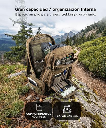 Mochila Táctica Gadnic 45Lts Militar Compartimentos Varios - 2