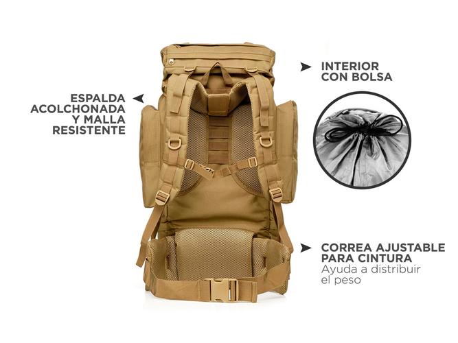 Mochila Táctica Militar 65 Litros Gadnic - 2