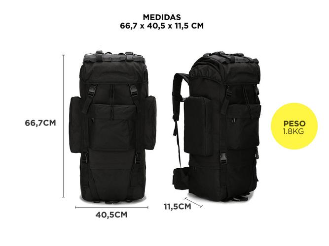 Mochila Táctica Militar 65 Litros Gadnic - 5