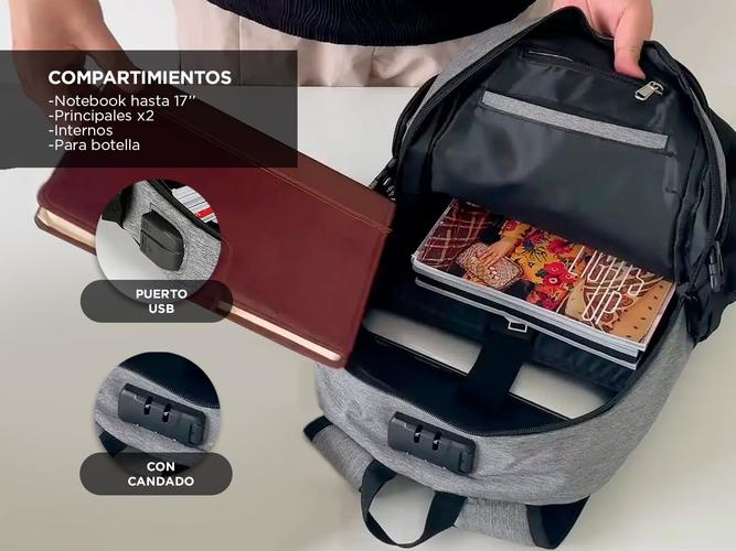 Mochila Porta Notebook South Port Antirrobo USB - 2