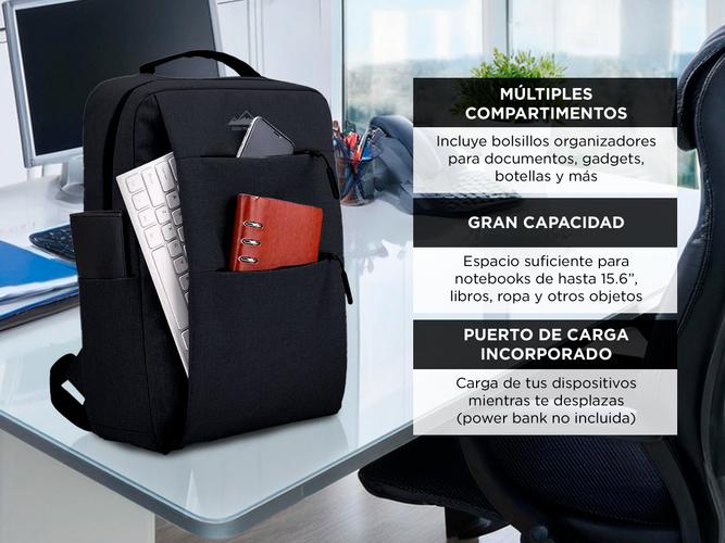 Mochila Con Puerto USB Gadnic Impermeable  - 3