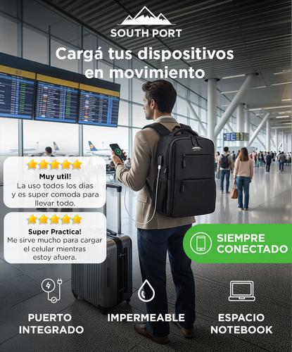 Mochila SouthPort By Gadnic Multifunción Impermeable USB - 1