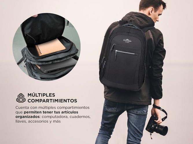 Mochila Urbana South Port Con Puerto De Carga USB - 2