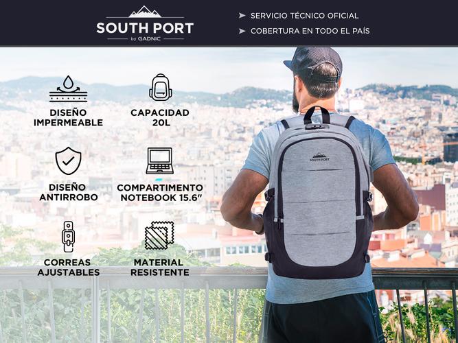 Mochila Pro Notebook South Port 156 Gris - 1
