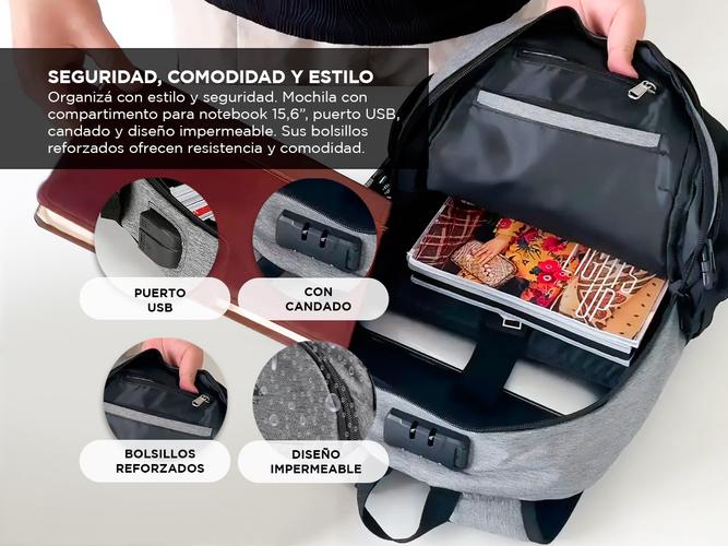 Mochila Pro Notebook South Port 156 Gris - 2