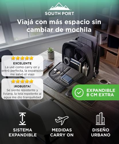 Mochila De Viaje Southport Expandible Carry On 45cm Impermeable - 1